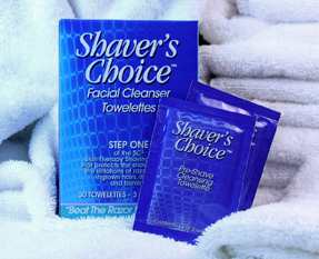 Shaver's Choice Towelettes kill germs and bacteria that cause infections of razor bumps and ingrown hairs